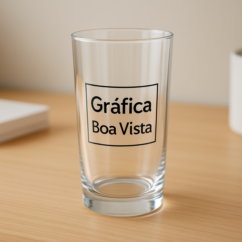Copo Long Drink personalizado em ambiente de gráfica, com foco no acabamento e na produção
