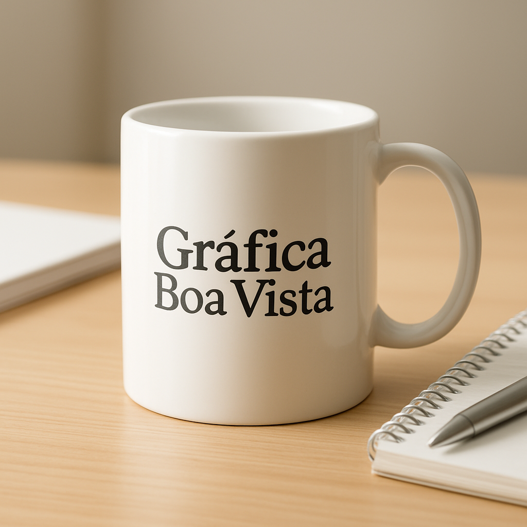 Taça personalizada elegante em uma recepção de clínica com visual premium