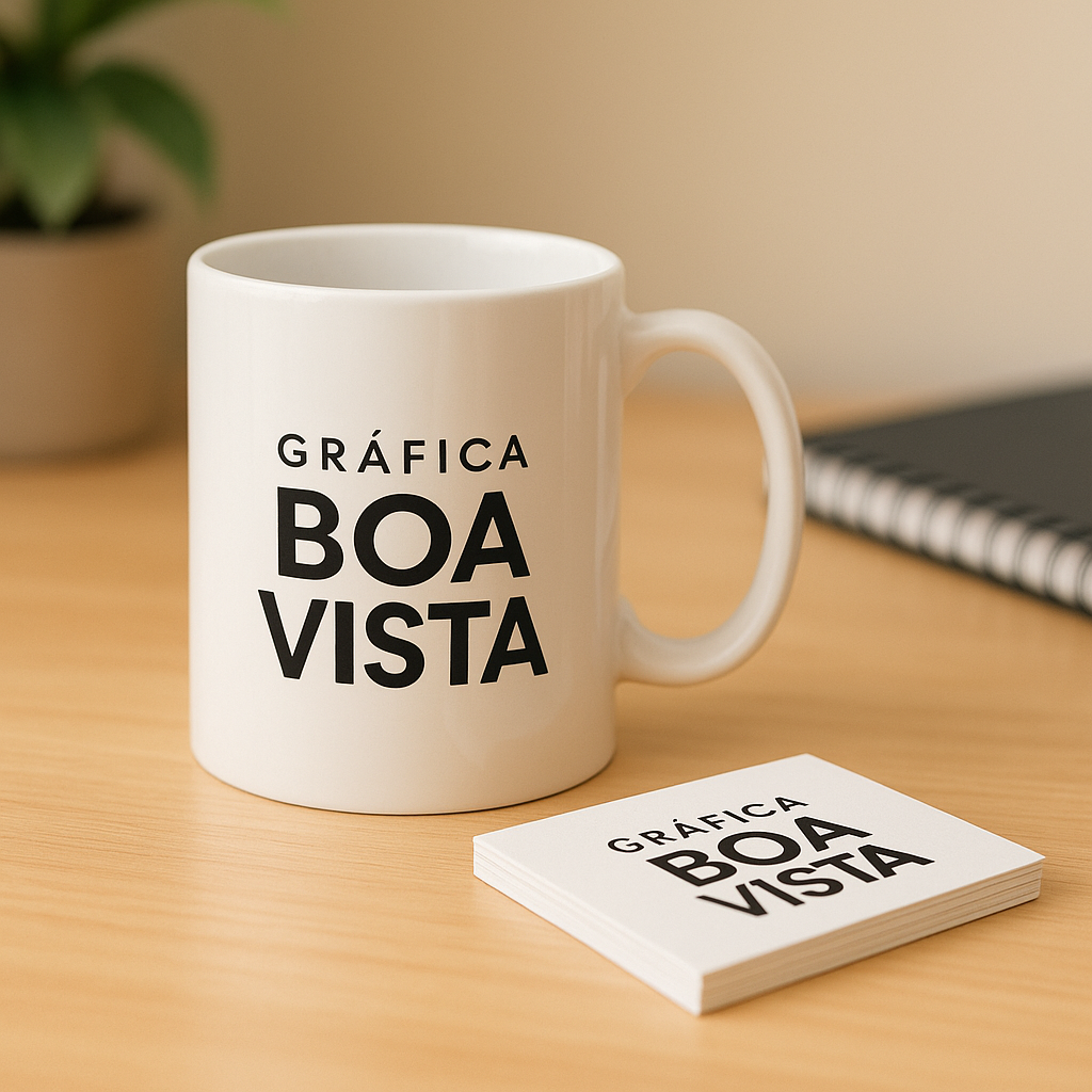 Taças personalizadas em ambiente de estúdio, com visual elegante para clínicas e consultórios