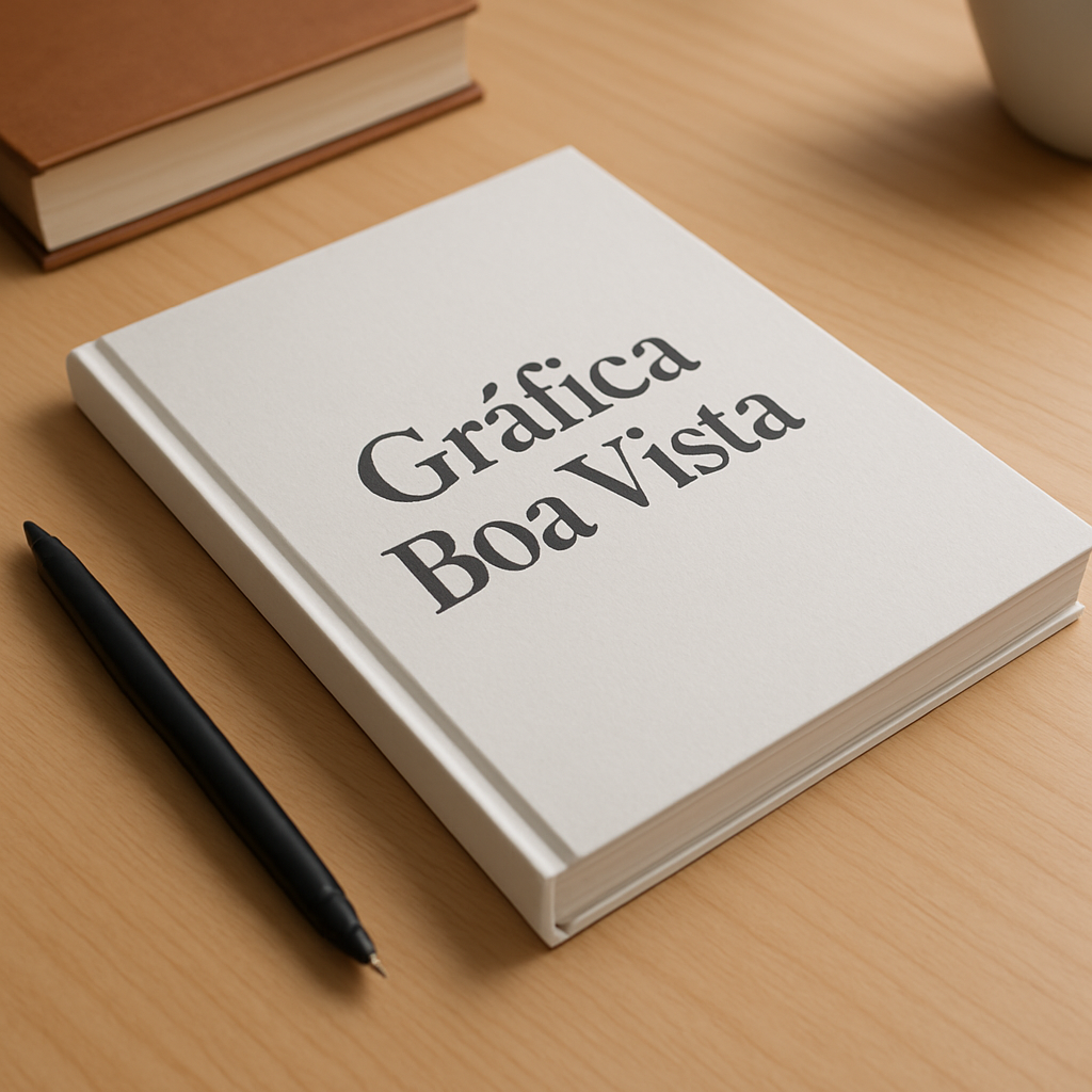 Caderno brochura profissional sobre uma mesa de clínica moderna, com visual limpo e aparência corporativa
