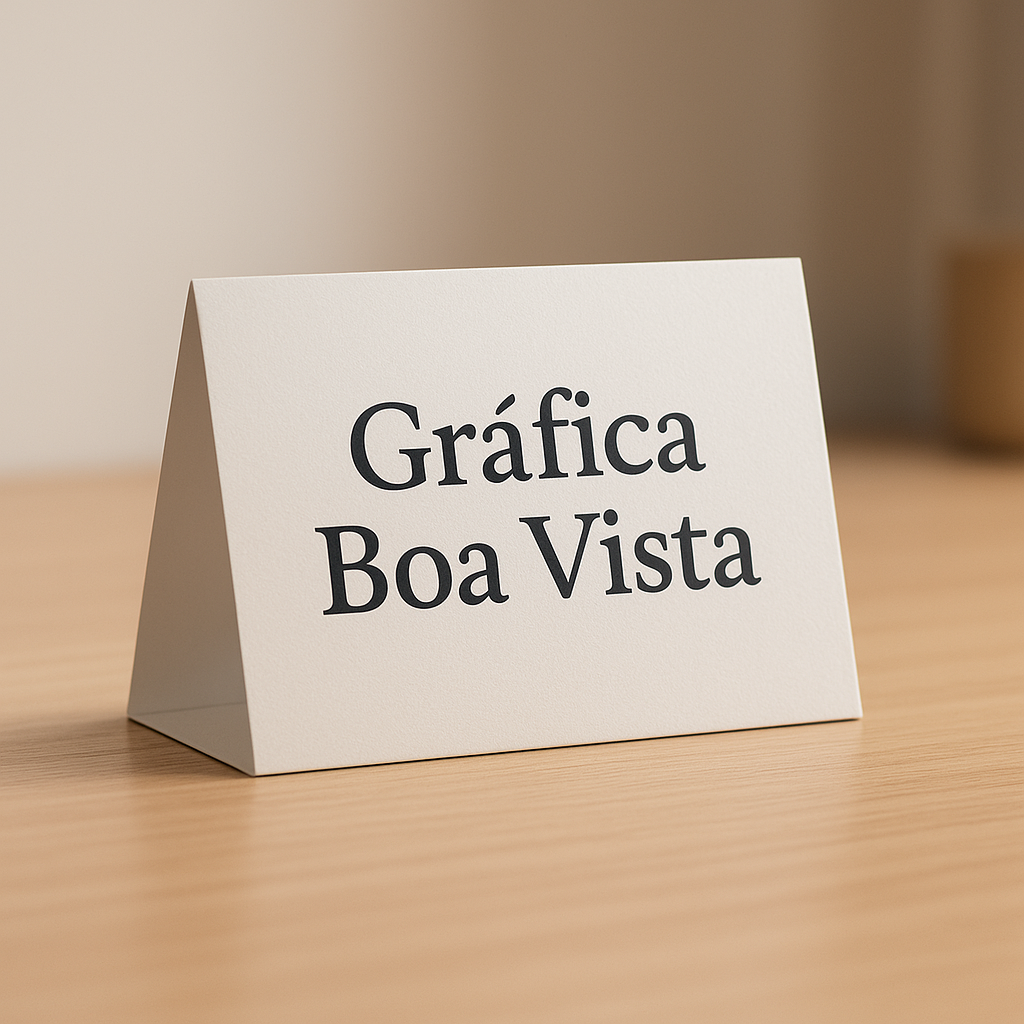 Display de mesa em recepção de clínica e consultório, com visual profissional e limpo
