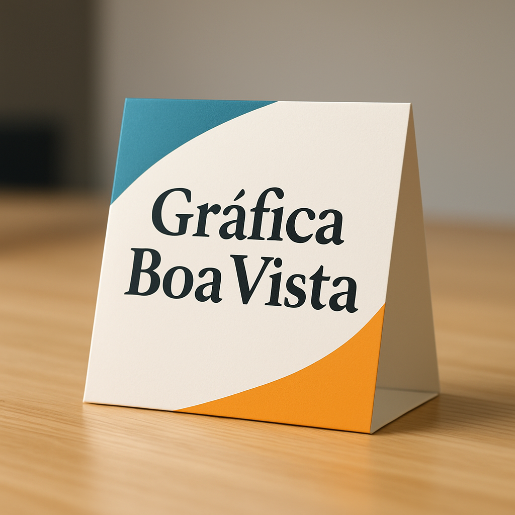 Display de mesa em recepção de clínica e consultório, com visual profissional e limpo