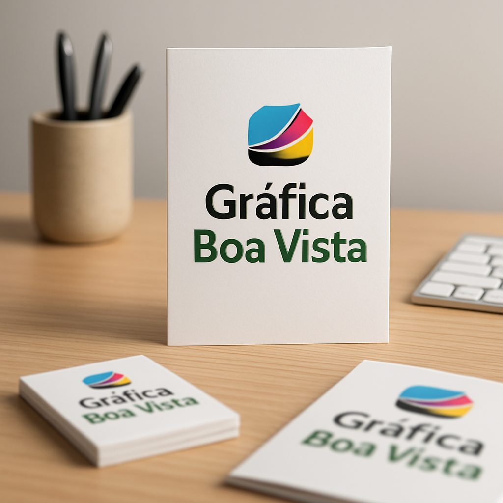 Móbile promocional pendurado na recepção de uma clínica, em ambiente limpo e moderno