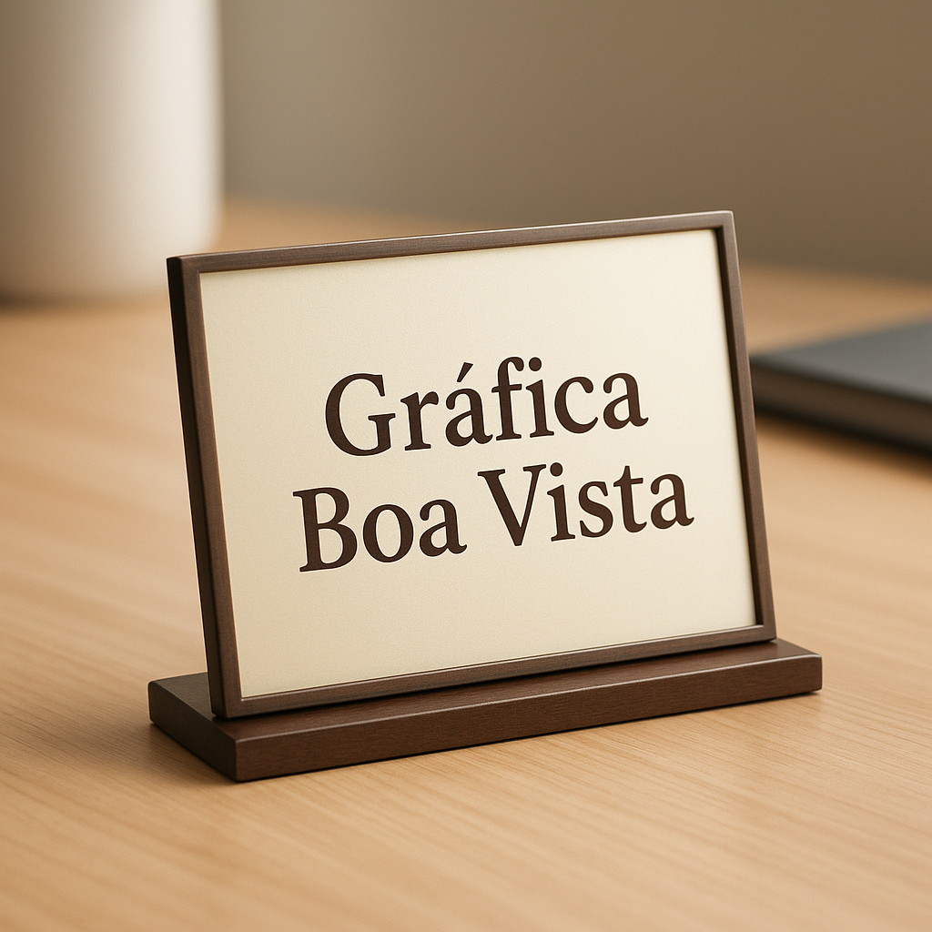Placa de Homenagem em recepção de clínica moderna com visual elegante