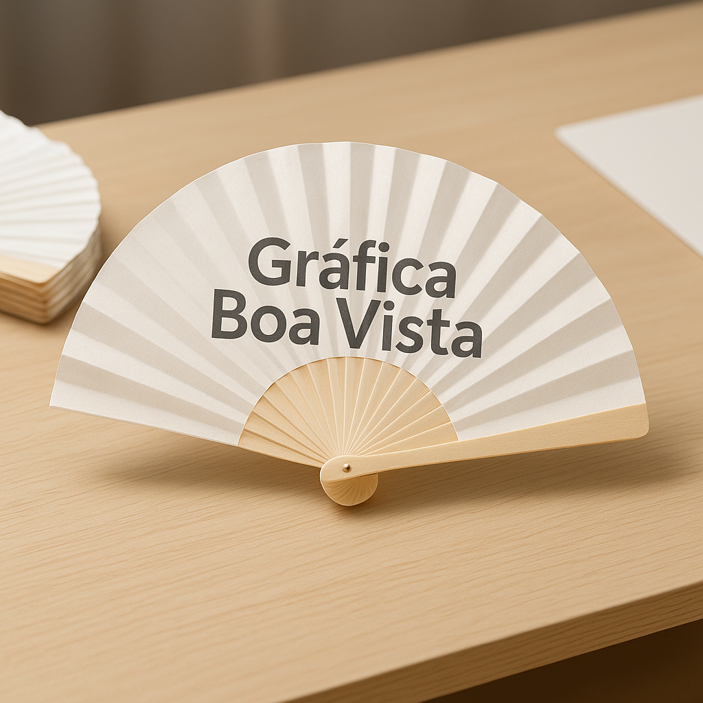 Ventarolas personalizadas prontas em uma gráfica em Curitiba