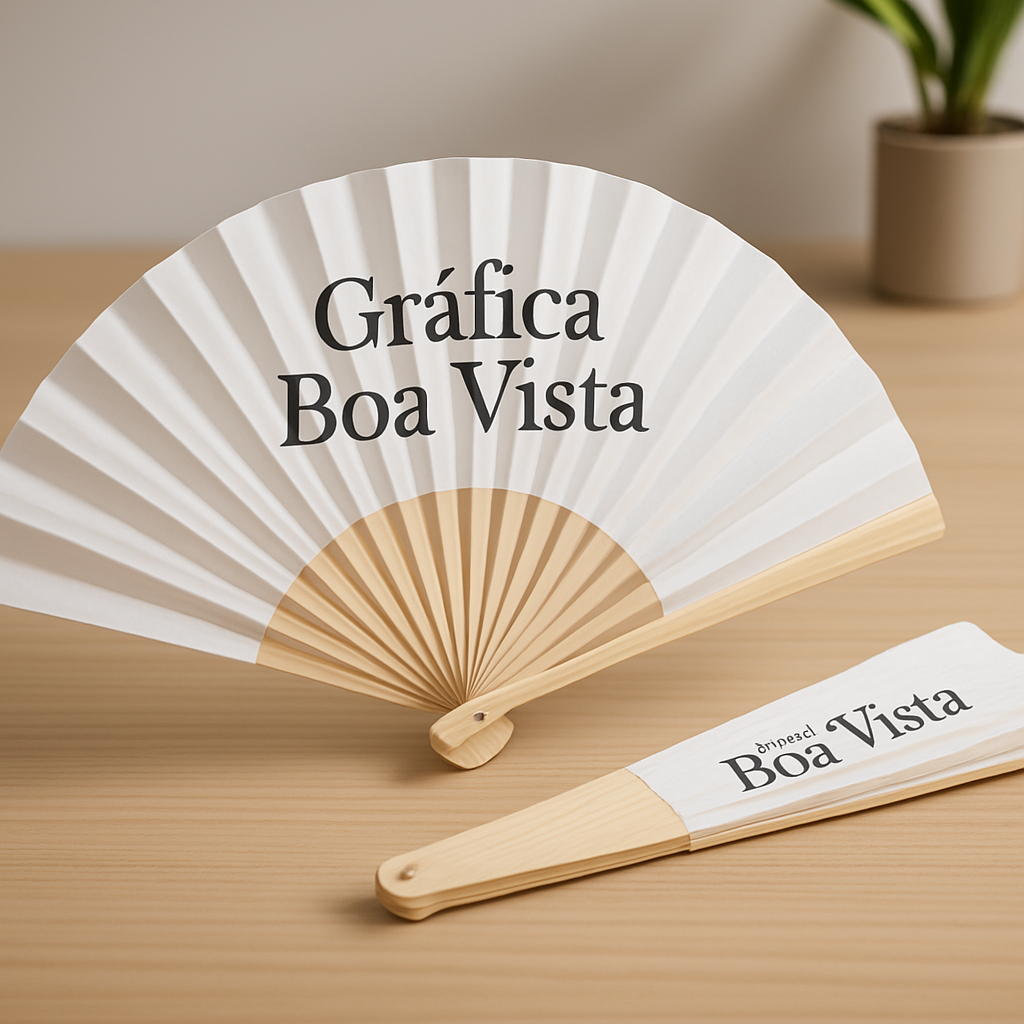 Ventarolas personalizadas prontas em uma gráfica em Curitiba
